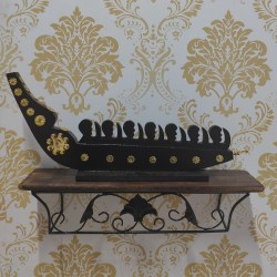 Handcrafted Miniature Snake Boat (Chundan Vallom) with 7 Rovers Best for Home Decor and Gifting.